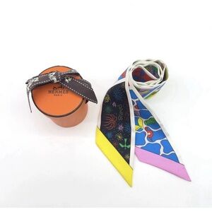 Hermes Multicolor Twilly Scarf
